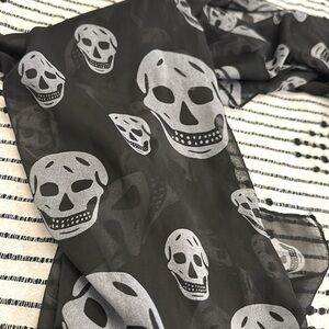 Black and Grey Sheer Skull Scarf